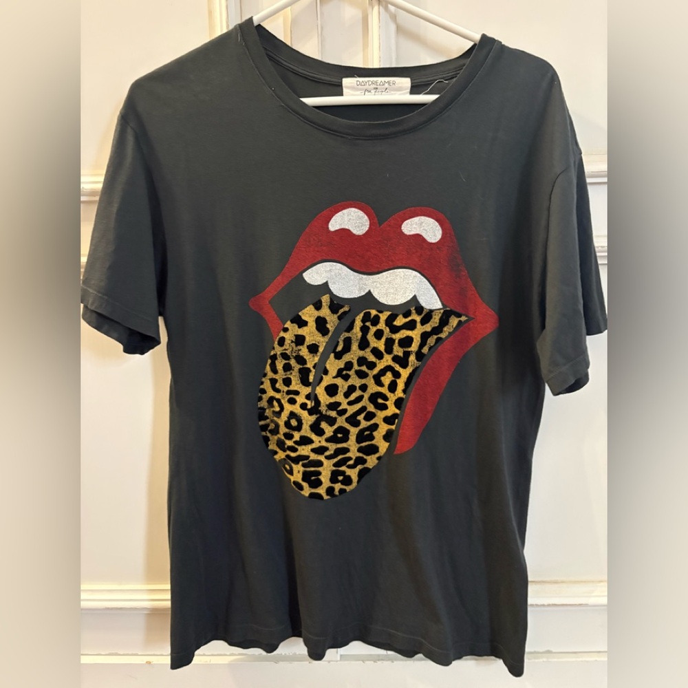 Women’s daydreamer / free people Rolling Stones leopard Tshirt